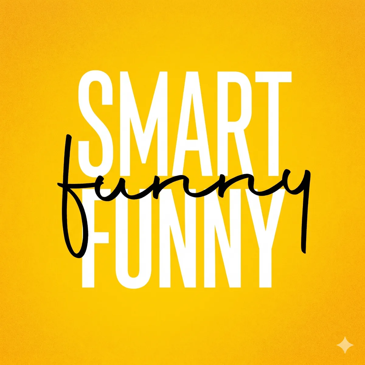 Logo Smart Funny em fundo amarelo